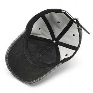 OEM Low Moq personalizar bordado Logo 6 paneles de algodón lavado ala curva gorra de béisbol ajustable desgastado en blanco papá sombrero - Product Image 4