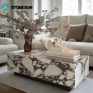 Tavolino da Salotto Moderno in <span class=keywords><strong>Pietra</strong></span> Naturale StoneSun, Lussuoso Tavolo da Caffè in Marmo per Soggiorno - Product Image 5