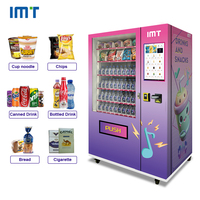 Distributeur automatique de boissons et de collations coloré avec écran tactile et module de paiement pour les espaces commerciaux
