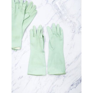 Taehwa Mint-Guantes pequeños de goma de colores, 2 pares, para limpieza del hogar, uso alimentario, látex, PVC, vinilo, silicona, PET, guantes de goma de colores claros - Product Image 1