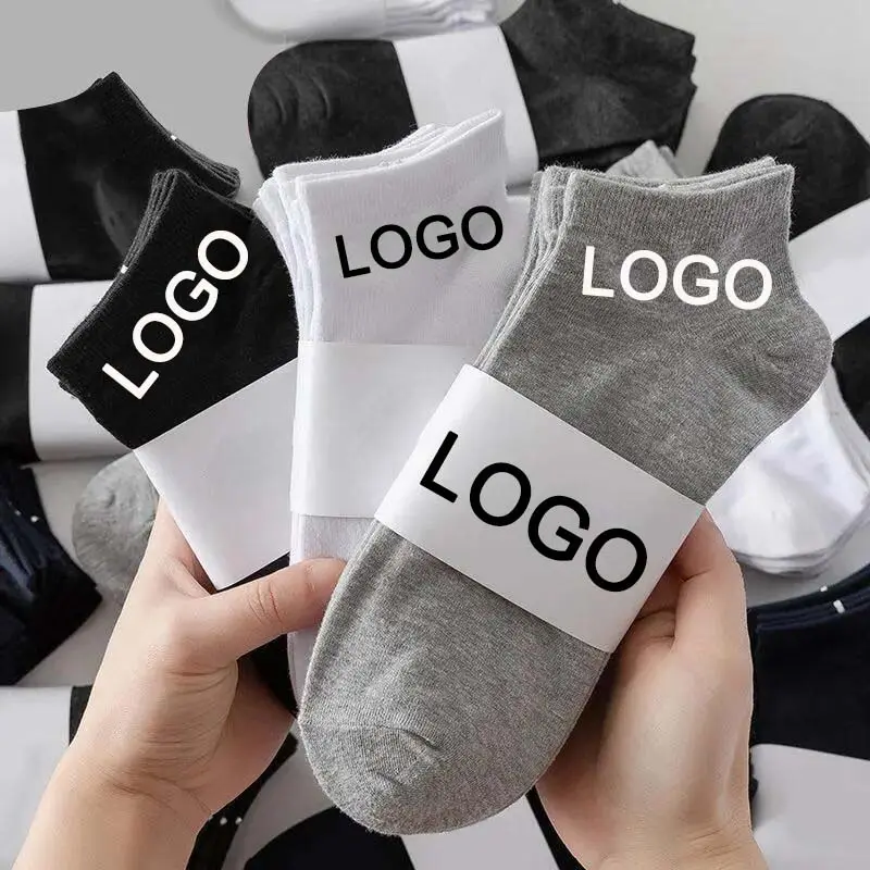 Fabricant designer en vrac en gros pas cher été mince respirant maille boîte sport 100% coton cheville logo personnalisé chaussettes hommes