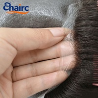 Prothèse capillaire pour hommes à peau fine 0,02-0,03 mm, système de remplacement capillaire 100% cheveux humains, ligne de cheveux naturelle invisible V-Loop, vente en gros, fournisseur de premier plan