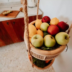 Articles ménagers, outils pour fruits et légumes, panier suspendu de jardin en rotin robuste pour le stockage des fruits, accessoires de cuisine - Product Image 2