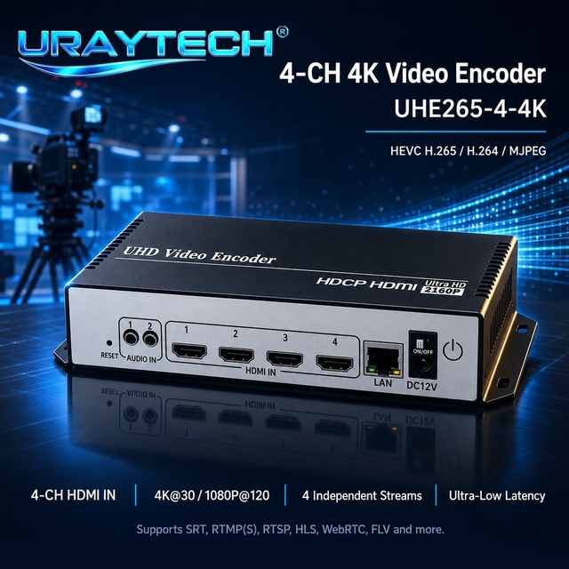 4 Channel HDMI Encoder RTMP H.265 IP Video Encoder for IPTV Live Streaming SRT RTMP