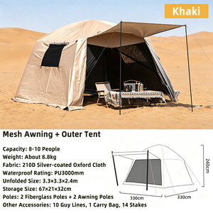 Tente de camping imperméable, auvent, <span class=keywords><strong>moustiquaire</strong></span>, abri solaire, tente de plage personnalisée, abri d'ombre - Product Image 3