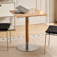 Table à manger rétro en acier inoxydable et bois, style nordique moderne, mobilier de bureau, ensemble de tables à manger pour hôtel et restaurant