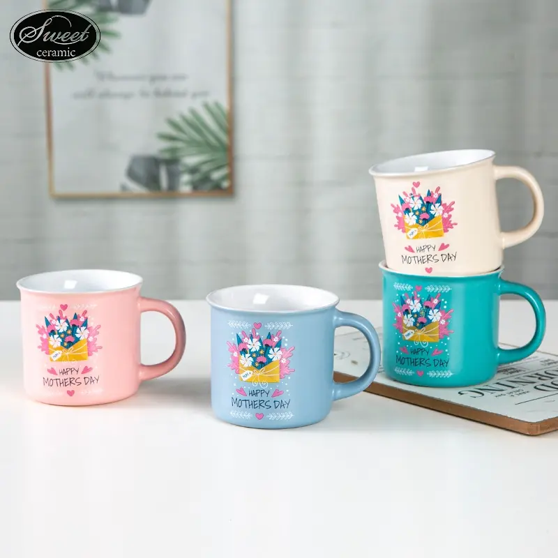Individueller bedruckter Logo-Muttertag-Becher bestes Geschenk für Mutter Keramik-Kaffeebecher Geburtstag-Becher
