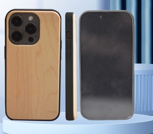 Coque de téléphone en bois naturel en gros pour iPhone 13 14 Pro, coque arrière vierge en bois véritable avec logo personnalisé pour iPhone 15 Pro Max 12 - Product Image 1