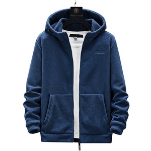 Fabricants de vêtements personnalisés hiver à la mode simple couleur unie cardigan manteau à manches longues sweat à capuche pour les femmes - Product Image 4