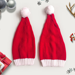 Christmas Hat Red Knitted Santa Claus Beanie Warm Soft Adult Children Size Classic Style - Product Image 4