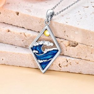 RFJEWEL 2026 Nuevo Collar con Diseño de Diamante y Ondas, Joyería de Moda de Latón Puro de Alta Calidad para Mujer - Product Image 5