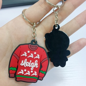 Porte-clés en caoutchouc 2D en forme de bonhomme en pain d'épices, cadeaux de Noël personnalisés en gros, directement de l'usine, écologiques - Product Image 6