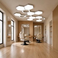Plafonnier LED modulaire hexagonal pour salon de coiffure commercial