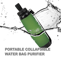 Sac à eau en TPU pliable portable pour l'extérieur, la filtration de l'eau peut être directement potable, essentielle pour la randonnée de survie