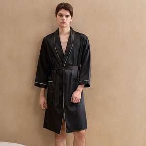 Hot Sale High Quality Solid Color Silk Satin Summer Nightdress Quick Dry Breathable Pajama <strong>Robe</strong> - Product Image 1