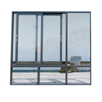 Ventana Corredera de Aluminio y Vidrio Templado, Perfil de Aluminio de Alta Resistencia Reforzado, Impermeable, Anticondensación y Duradero