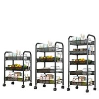 Étagère de rangement de cuisine double pliable en métal, chariot sur pied moderne et écologique, design multifonctionnel, utilisation pour four à micro-ondes