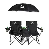 사용자 정의 야외 피크닉 더블 접는 의자 우산 테이블 쿨러 비치 의자