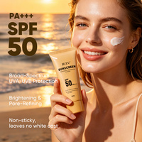 Protector Solar de Marca Privada OEM SPF50 PA+++ Crema Iluminadora con Niacinamida 50ML Espectro Completo Repara la Barrera Cutánea Protección Diaria