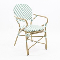 Meubles de patio en osier chaise de bistro français PE rotin bambou Restaurant café hôtel pelouse aluminium salle à manger chaises de jardin extérieur