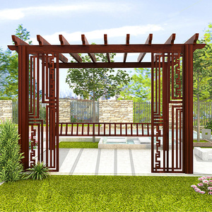 Zosi — parc <span class=keywords><strong>d</strong></span>écoratif <span class=keywords><strong>d</strong></span>'extérieur, vente en gros, Pergola en bois et plastique, Composite avec treillis de vigne - Product Image 2