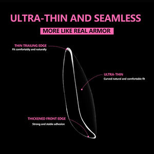 JIEYU PMMA/ABS Faux ongles français effilés transparents/naturels personnalisés pour salon de manucure DIY pour la maison DIY Salons de manucure - Product Image 2