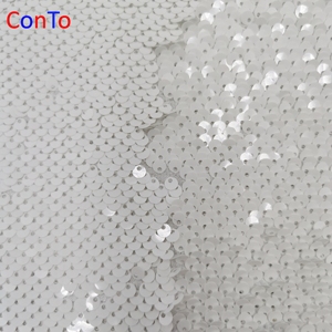 Coussin en tissu à paillettes blanches personnalisé, réversible, à paillettes, très vendu - Product Image 3