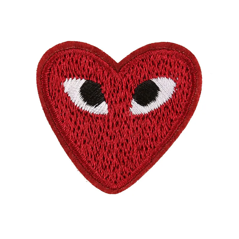 Computer Embroidery Multicolor Heart Shape Eyes Patch