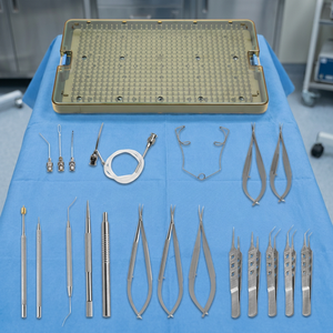21pcs Stainless Steel Manual Cataract Surgical <b>Kit</b> Microsurgery Instrument Set Ophthalmic Set Sterilization Box Hospital Use - Product Image 3