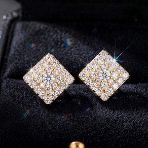 Boucles <span class=keywords><strong>d</strong></span>'oreilles clous carrées SMOE25 en moissanite VVS, <span class=keywords><strong>argent</strong></span> sterling 925, couleur or <span class=keywords><strong>D</strong></span>, étincelantes, pour femme, bijoux élégants - Product Image 6