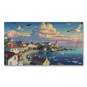 Toile murale moderne et écologique avec paysage d'anime de Hayao <span class=keywords><strong>Miyazaki</strong></span>, impression numérique pour la décoration de la chambre à coucher, du salon, du dortoir - Product Image 5