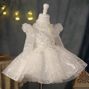 Abito da principessa per bambini abito da bambina Performance di pianoforte di fascia alta vestito da bambina con paillettes da sposa - Product Image 2