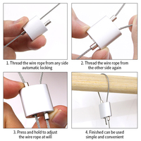 Crochet de levage de sécurité réglable en acier inoxydable à deux voies avec Kit de boucle crochet fil d'acier inoxydable pour les attaches de poignée de câble suspendues légères