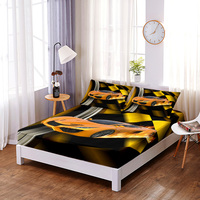 Matelas de chambre à coucher adulte en polyester 3D Sports Car Competition Digital Print Drap-housse