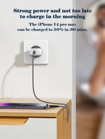 Cargador LDNIO A1209C con Enchufe EU/US Tipo C, 20W PD QC3.0, Doble USB C, Carga Rápida para Teléfono Móvil, para Celulares Inteligentes