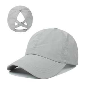 <span class=keywords><strong>2022</strong></span> logotipo personalizado Cola de Caballo gorra Cola de Caballo Cruz gorra de béisbol algodón lavado malla desgastada gorras de camionero para mujer - Product Image 5