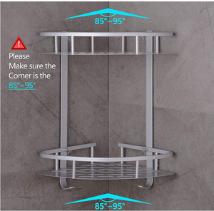 En Aluminium Durable 2 Niveaux <span class=keywords><strong>Étagère</strong></span> de <span class=keywords><strong>Douche</strong></span> Cuisine Panier De Rangement Adhésif D'aspiration <span class=keywords><strong>Étagère</strong></span>s D'<span class=keywords><strong>angle</strong></span> <span class=keywords><strong>Douche</strong></span> Caddy - Product Image 4