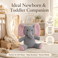 Vente en gros de jouets en peluche tricotés au crochet : lapin, éléphant, dinosaure, licorne, ours. Cadeaux mignons. Fournisseurs OEM ODM avec logo personnalisé.