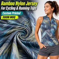 Tela de Jersey de Nailon de Bambú Estampada para Camisetas de Ciclismo y Running, Ligera, Suave, Tejido Deportivo, Suministro de Fábrica