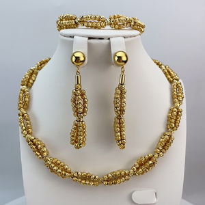 Yuminglai Newest Brazilian Gold Jewelry High Quality Handmade Necklace Sets Dubai Gold <strong>Costume</strong> <strong>Jewlery</strong> FHK22827 - Product Image 2