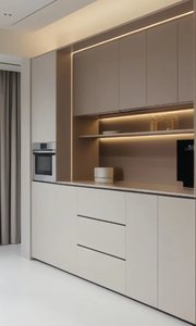 Buffet moderne simple en bois massif casier de stockage de vin de luxe armoire murale intégrée pour salle à manger maison pour le stockage de salon - Product Image 2