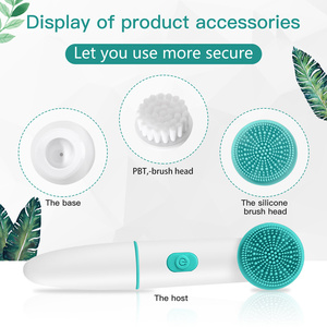 Ensemble <span class=keywords><strong>de</strong></span> masseur facial électrique Portable têtes <span class=keywords><strong>de</strong></span> brosse en Silicone souple pour brosses exfoliantes pour le visage à Pores profonds pour une utilisation en voiture domestique - Product Image 3