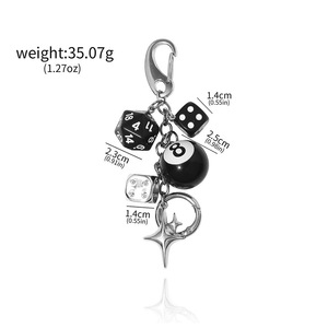 Porte-clés pendentif sac escargot en résine, style art moderne, très tendance, avec impression numérique personnalisée, motif <span class=keywords><strong>Mahjong</strong></span> et boule de billard 8 - Product Image 4