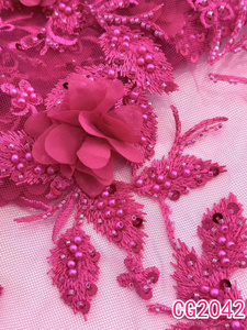 Sang trọng Ngọc Lục Bảo màu xanh lá cây đính cườm Ren 3D hoa đính cườm ren vải mới đến <span class=keywords><strong>2025</strong></span> Chất lượng cao nhất ren cô dâu - Product Image 5