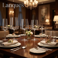 Verres à vin rouge et blanc Bordeaux classiques en cristal sans plomb Lanques, durables, pour flûtes et eau sans pied