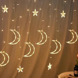 High Quality outdoor indoor moon& star curtain icicle string lights wholesale LED Christmas day lights 6V 110V 220V