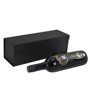 Caja de Embalaje Rígida para Bebidas con Logotipo Personalizado por Estampado en Caliente, Cierre Magnético y Asa, Diseño Plegable para Refrescos, Vino y Más - Product Image 1