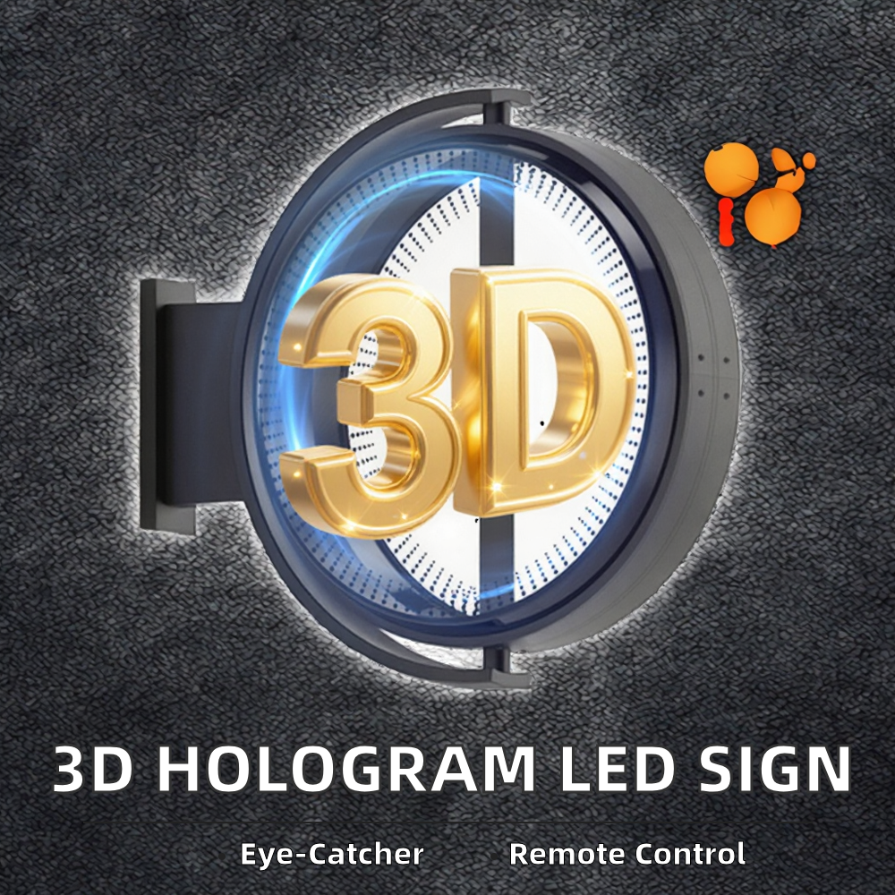 Двусторонняя светодиодная вывеска, 3D голограмма, вентилятор, световой короб для внутреннего и наружного использования, для образовательных и выставочных залов, поставка OEM