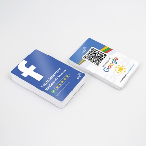 บัตรธุรกิจแฟชั่นแบบกำหนดเอง บัตรรีวิว NFC RFID บัตรโซเชียลมีเดีย บัตรรีวิว PVC พร้อมแท่นวาง NFC - Product Image 3
