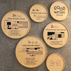 Plaque de porte personnalisée EZD pour hôtel, complexe hôtelier ou appartement, en stratifié compact HPL, avec carte d'évacuation et signalétique directionnelle - Product Image 1